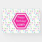 Rainbow Hearts 2e verjaardag Spandoek (Horizontaal)