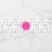 Rainbow Hearts 2e verjaardag Waterfles Etiket (Enkel label)