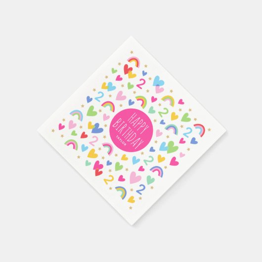 Rainbow Hearts 2e verjaardagsfeestje aangepaste na Servet (Hoek)