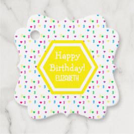 Rainbow Hearts 3e verjaardag Bedankjes Labels