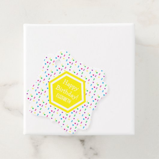 Rainbow Hearts 3e verjaardag Bedankjes Labels (In situ)