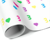 Rainbow Hearts 3e verjaardag Cadeaupapier (Rol Hoek)