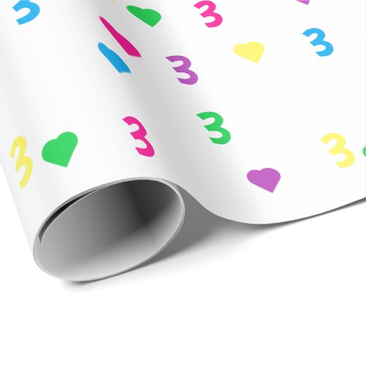 Rainbow Hearts 3e verjaardag Cadeaupapier (Rol Hoek)