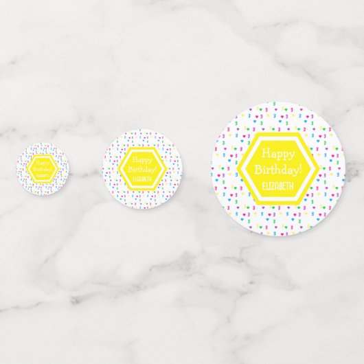 Rainbow Hearts 3e verjaardag Confetti (Voorkanten)