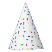 Rainbow Hearts 3e verjaardag Feesthoedjes (Voorkant)