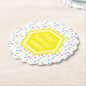 Rainbow Hearts 3e verjaardag Kartonnen Onderzetters (Gekanteld)