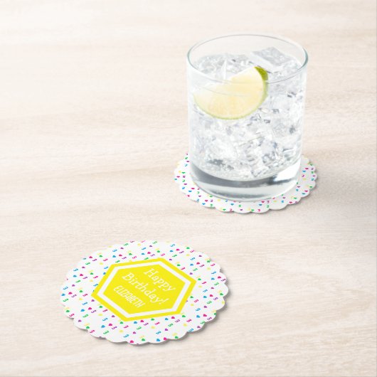 Rainbow Hearts 3e verjaardag Kartonnen Onderzetters (Insitu)