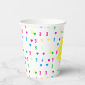 Rainbow Hearts 3e verjaardag Papieren Bekers (Rechts)