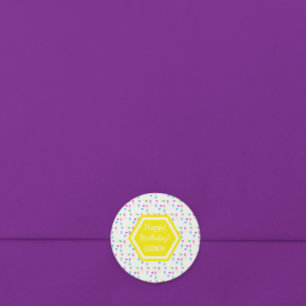 Rainbow Hearts 3e verjaardag Ronde Sticker