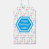 Rainbow Hearts 4e verjaardag Cadeaulabel (Voorkant)