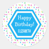 Rainbow Hearts 4e verjaardag Ronde Sticker (Voorkant)