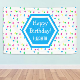 Rainbow Hearts 4e verjaardag Spandoek