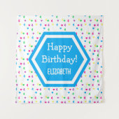 Rainbow Hearts 4e verjaardag Wandkleed (Voorkant)