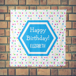 Rainbow Hearts 4e verjaardag Wandkleed