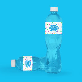 Rainbow Hearts 4e verjaardag Waterfles Etiket