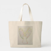 Rainbow Hearts Angel Art Canvas tas (Achterkant)