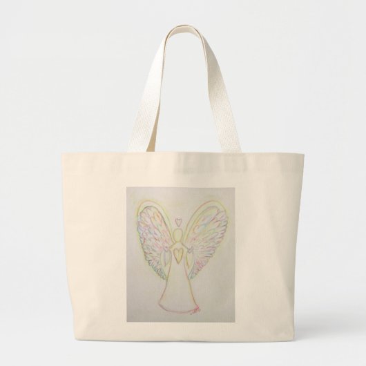 Rainbow Hearts Angel Art Canvas tas (Voorkant)