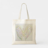 Rainbow Hearts Angel Art Canvas tas (Achterkant)