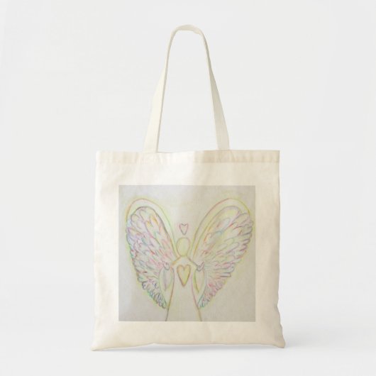 Rainbow Hearts Angel Art Canvas tas (Voorkant)