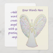 Rainbow Hearts Angel Art Custom Invitations Kaart (Voorkant / Achterkant)