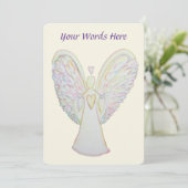 Rainbow Hearts Angel Art Custom Invitations Kaart (Staand voorkant)