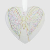Rainbow Hearts Angel Art Gift Holiday Ornament (voorkant)