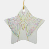 Rainbow Hearts Angel Art Holiday Ornament (Voorkant)