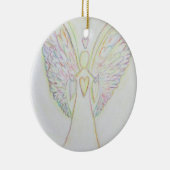 Rainbow Hearts Angel Art Holiday Ornament (Rechts)
