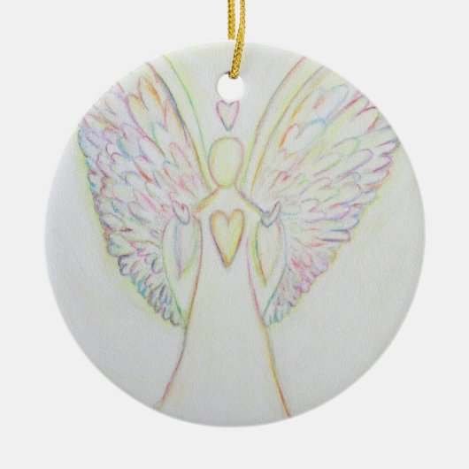 Rainbow Hearts Angel Art Holiday Ornament (Voorkant)