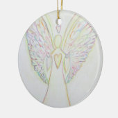 Rainbow Hearts Angel Art Holiday Ornament (Links)