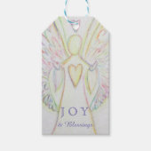 Rainbow Hearts Angel Holiday Joy Custom Gift Label Cadeaulabel (Voorkant)