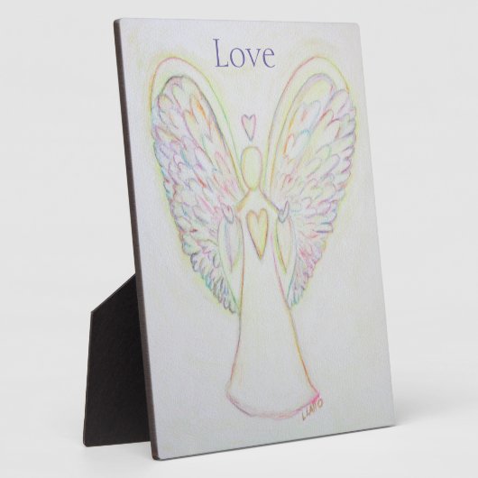 Rainbow Hearts Angel Love Art Custom Plaque Fotoplaat (Zijkant)