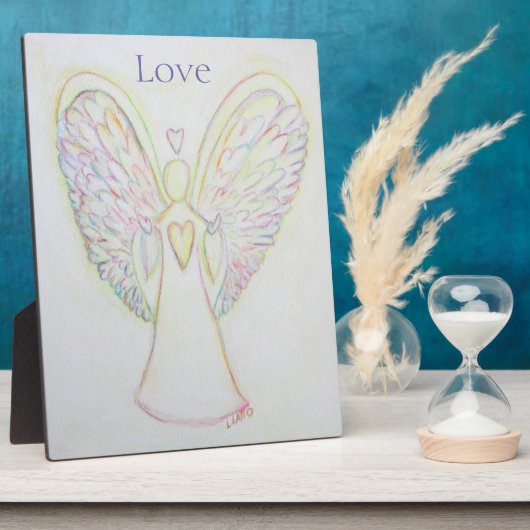 Rainbow Hearts Angel Love Art Custom Plaque Fotoplaat (Zijkant)