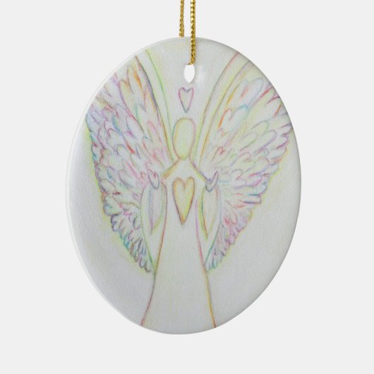 Rainbow Hearts Angel Ornament Art Pendant (Rechts)