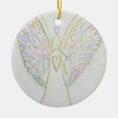 Rainbow Hearts Angel Ornament Art Pendant (Voorkant)