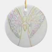 Rainbow Hearts Angel Ornament Art Pendant (Achterkant)