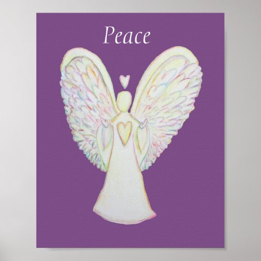 Rainbow Hearts Angel Peace Art Custom Poster (Voorkant)