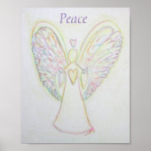 Rainbow Hearts Angel Peace Art Custom Poster (Voorkant)