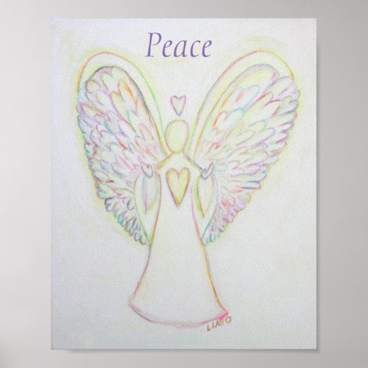 Rainbow Hearts Angel Peace Art Custom Poster (Voorkant)