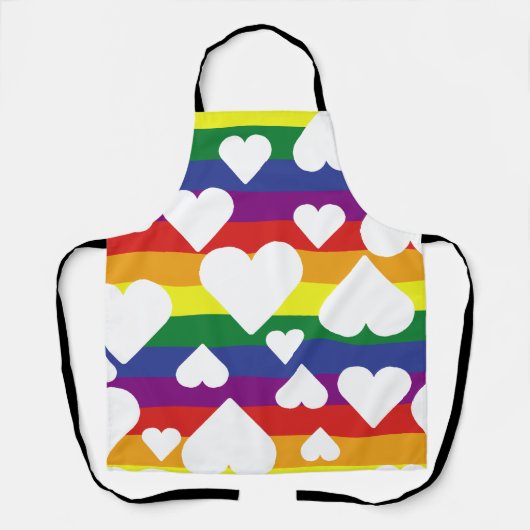 Rainbow Hearts Apron Schort (Voorkant)