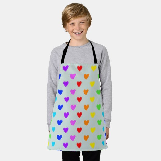 Rainbow Hearts Apron Schort (Gedragen)