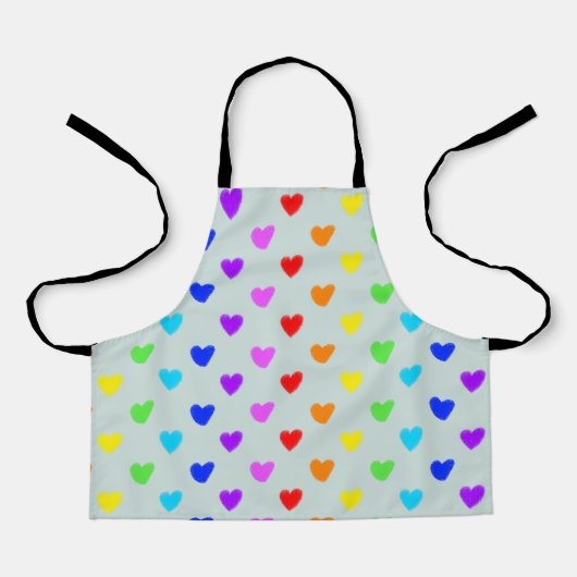 Rainbow Hearts Apron Schort (Voorkant)