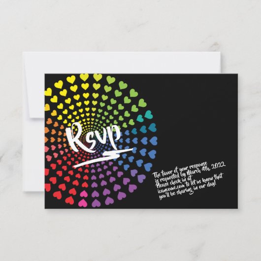 RAINBOW HEARTS Bat Mitzvah Party Card Kaart (Voorkant)