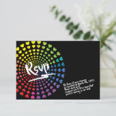 RAINBOW HEARTS Bat Mitzvah Party Card Kaart (Staand voorkant)