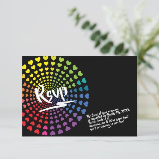RAINBOW HEARTS Bat Mitzvah Party Card Kaart (Staand voorkant)