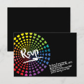 RAINBOW HEARTS Bat Mitzvah Party Card Kaart (Voorkant / Achterkant)