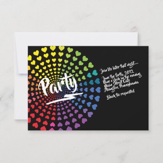 RAINBOW HEARTS Bat Mitzvah Party Kaart (Voorkant)