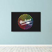 Rainbow Hearts Bat Mitzvah Sign-In Board Canvas Afdruk (Insitu (Houten vloer))