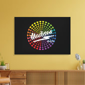 Rainbow Hearts Bat Mitzvah Sign-In Board Canvas Afdruk (Insitu (Woonkamer))