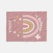 Rainbow Hearts Beleef in Unicorns Persoonlijk Fleece Deken (Voorkant (Horizontaal))